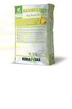 Mortero de acabado mineral eco‑compatible en base yeso , referencia Rasobuild Eco Top Gesso Extrafino de Kerakoll